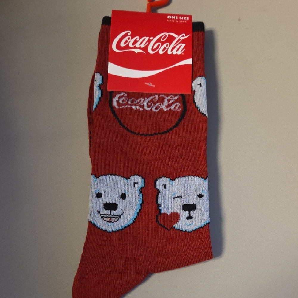 Coca Cola Red Socks with Bear Design